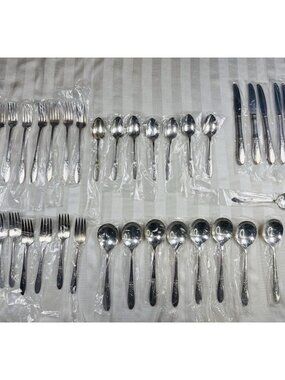 1948 Simeon L. & George H. Rogers Oneida Presentation Flatware 41 Pc Serve 8 USA